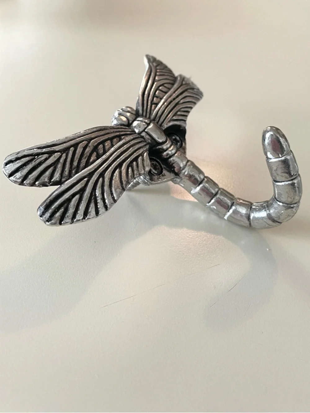 Dragonfly Wall Hook - Silver Decorative Wall Decor